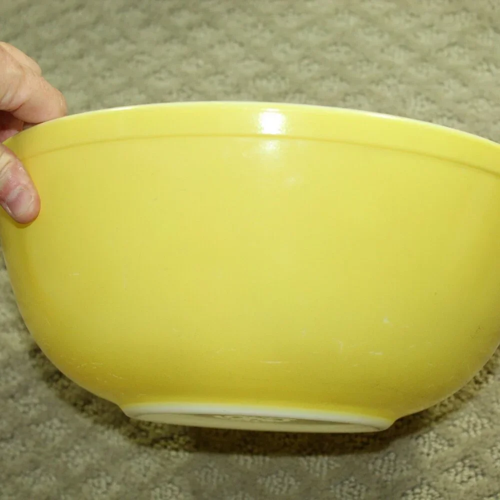 Vintage Pyrex Set Of 4 Mixing Bowls 401 - 404 Citrus Orange Yellow Green Brown